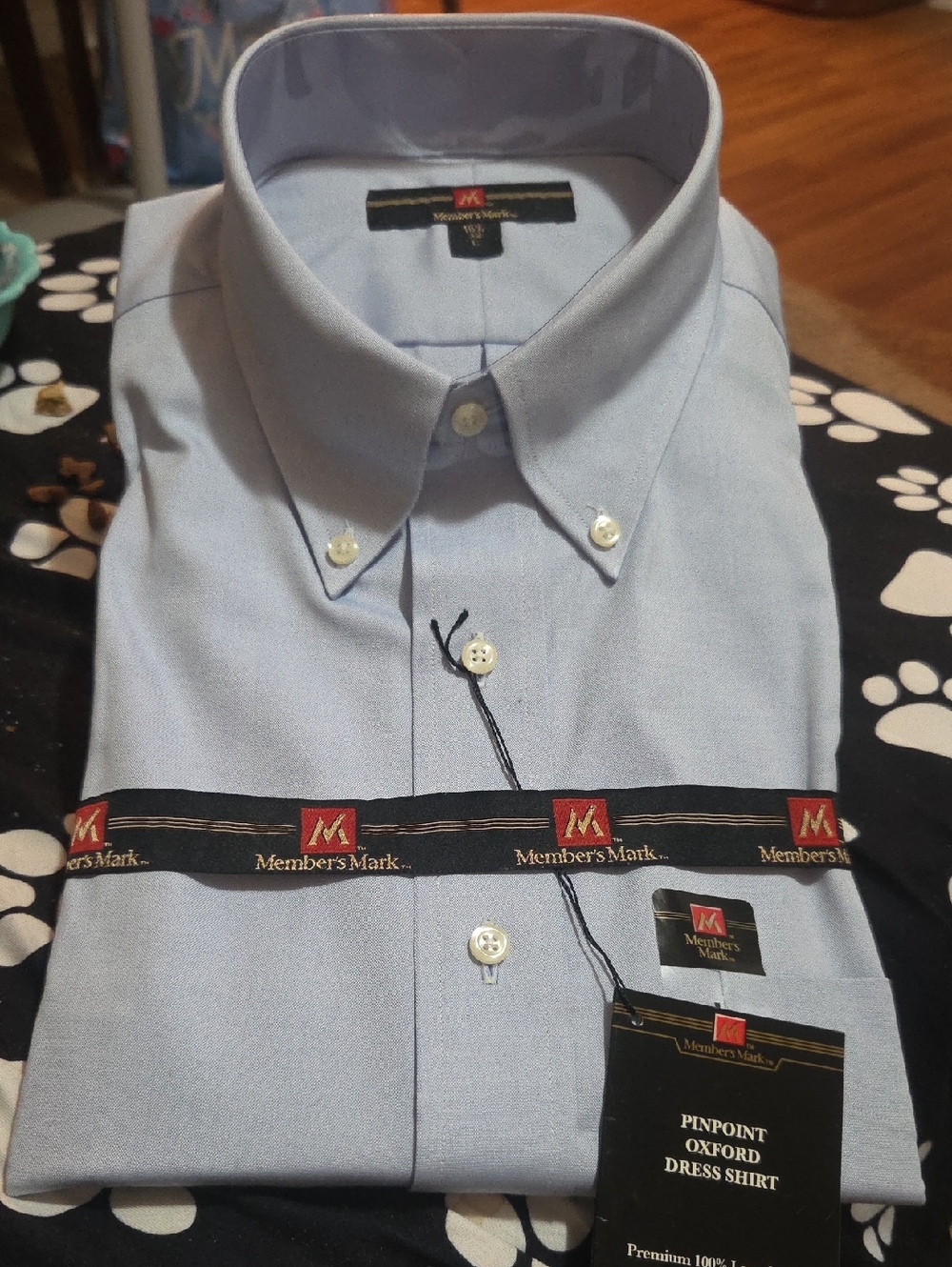 Light Blue Pinpoint Oxford Dress Shirt - Men's